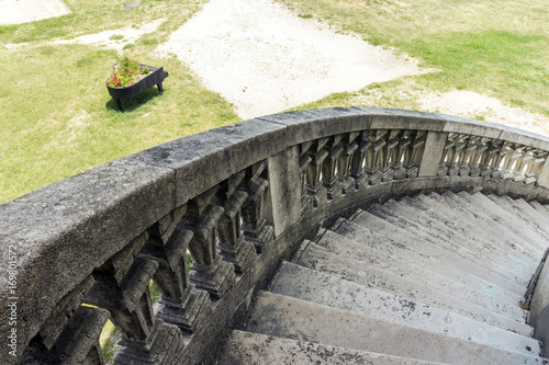 Stairs of an abandoned palace in Hungary photo