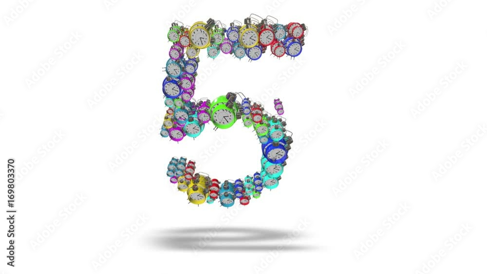 Counting numbers from 0 to 9 as a set of alarms, in accordance with 10 seconds Counting numbers from 0 to 9 as a set of alarms, in accordance with 10 seconds