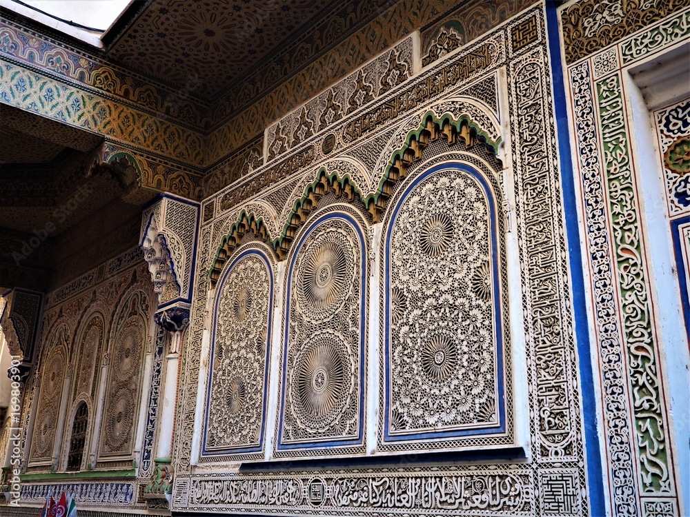 Islamic Artwork on Wall in Mosque