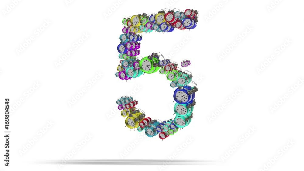 Counting numbers from 0 to 9 as a set of alarms, in accordance with 10 seconds Counting numbers from 0 to 9 as a set of alarms, in accordance with 10 seconds