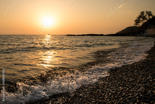 Beautiful Summer Golden sunset on the sea