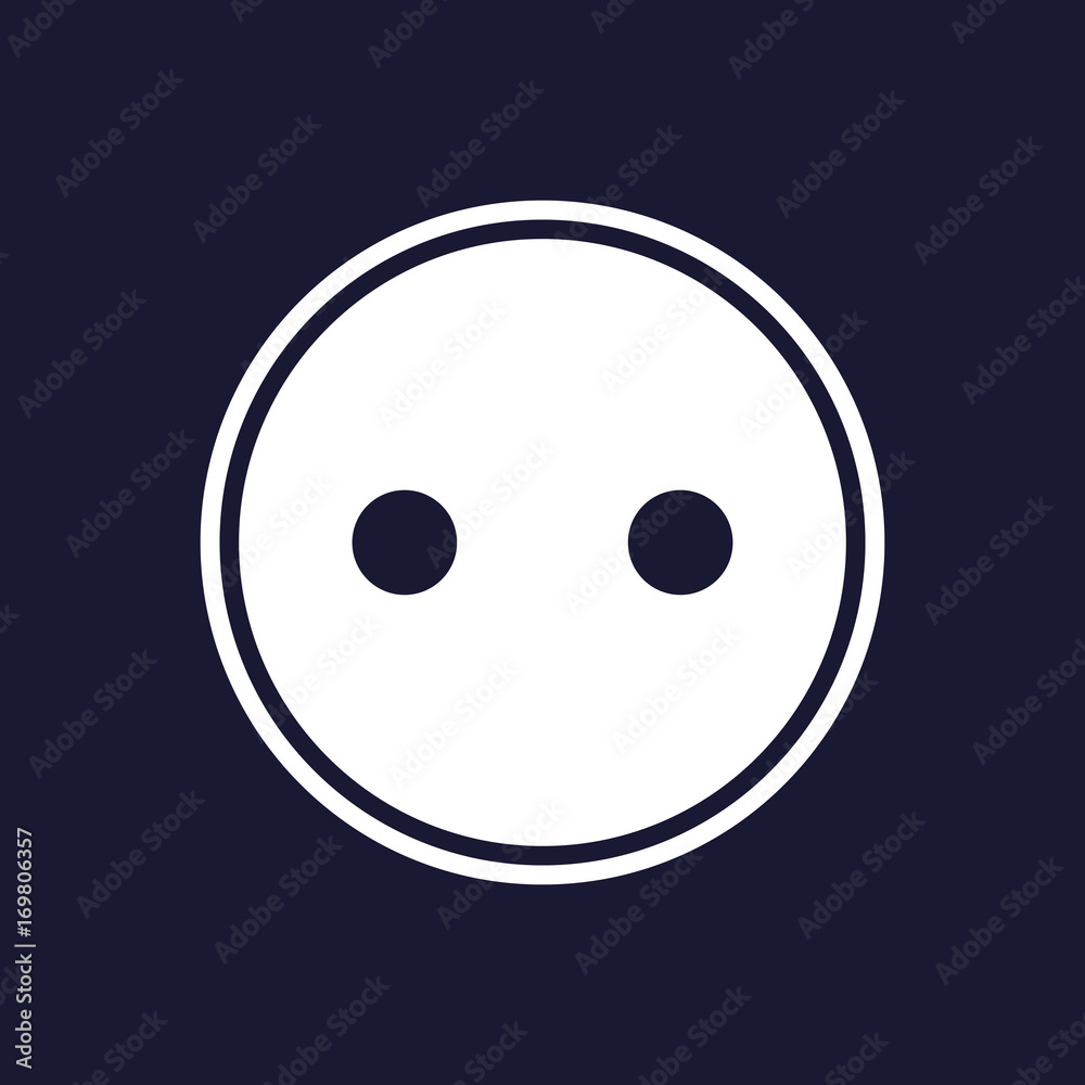 Vector image of a button. Vector white icon on dark blue background. Vector image of a button. Vector white icon on dark blue background.