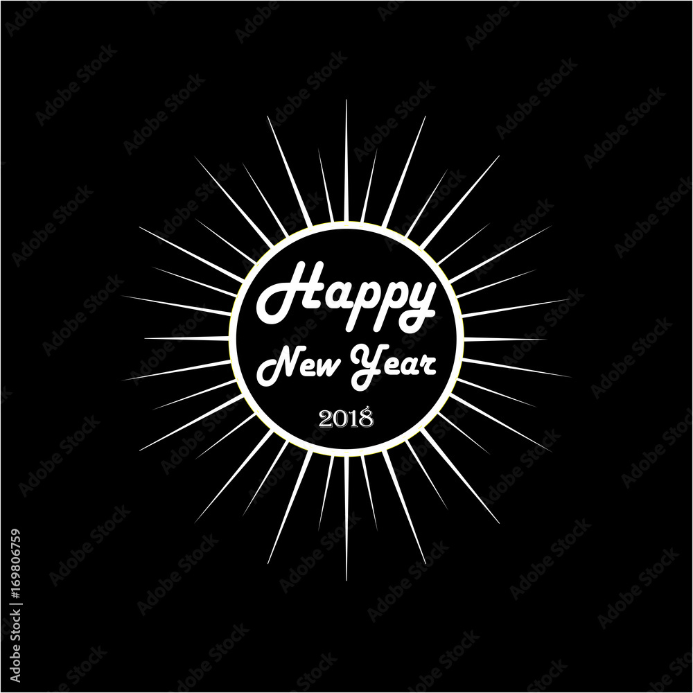 Fototapeta premium Happy New Year hand lettering on red background