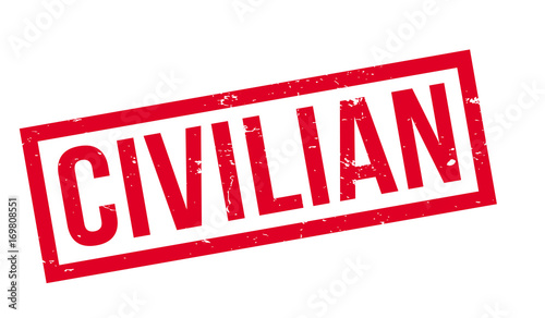Civilian rubber stamp. Grunge design with dust scratches. Effects can be easily removed for a clean, crisp look. Color is easily changed.