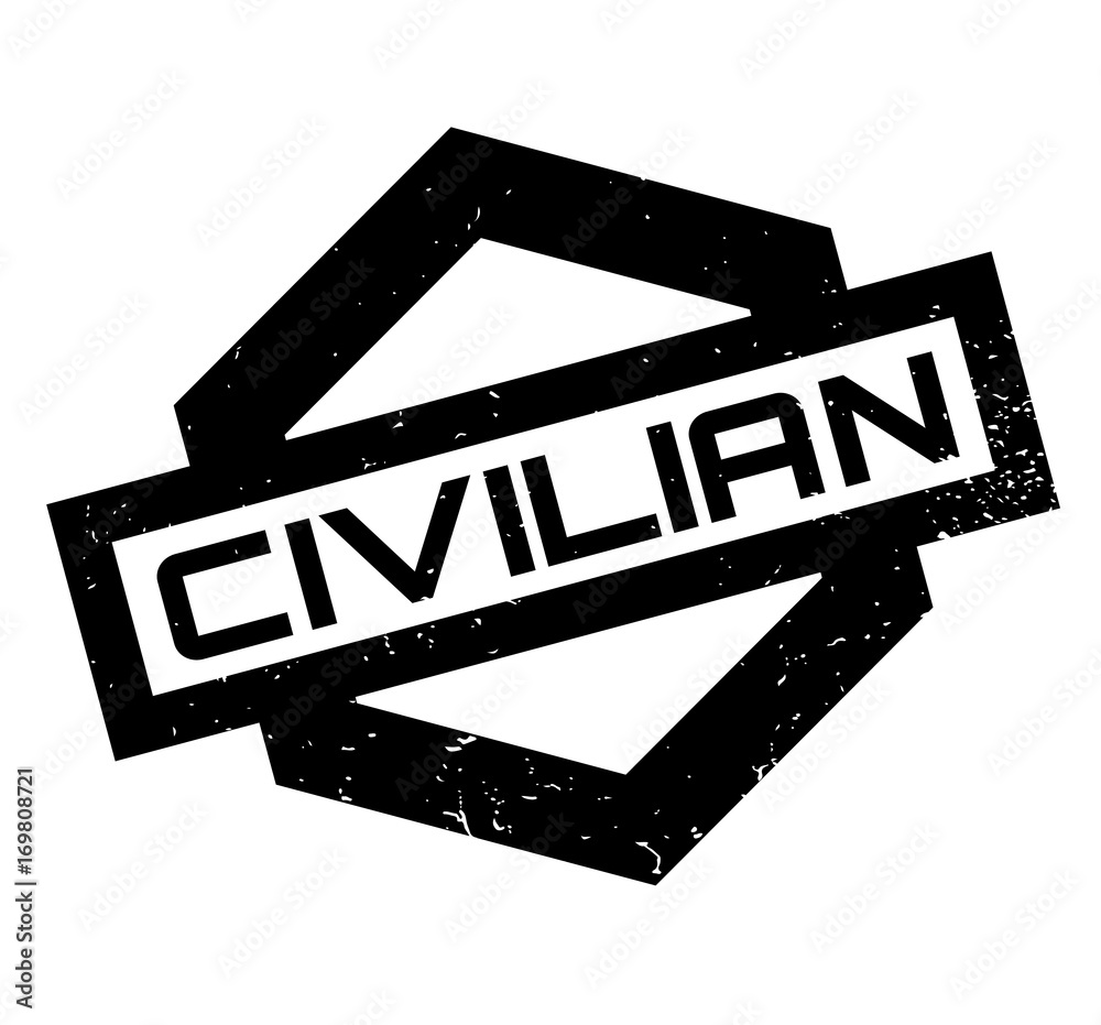 Obraz premium Civilian rubber stamp. Grunge design with dust scratches. Effects can be easily removed for a clean, crisp look. Color is easily changed.