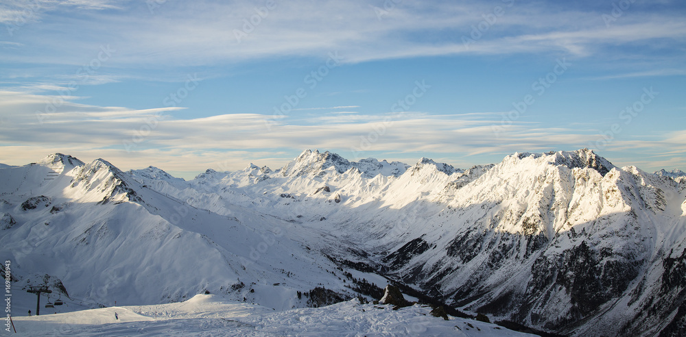 Panorama of the Austrian ski resort of Ischgl.