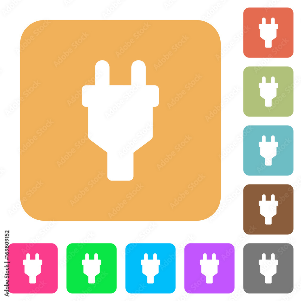Obraz premium Power connector rounded square flat icons