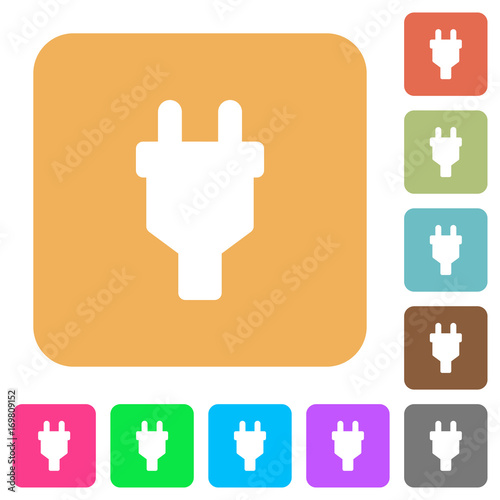 Power connector rounded square flat icons