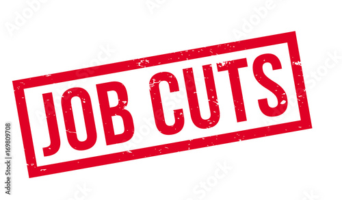 Job Cuts rubber stamp. Grunge design with dust scratches. Effects can be easily removed for a clean, crisp look. Color is easily changed.