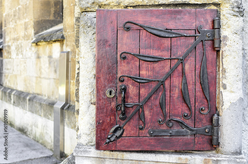 Ancient forged door. photo