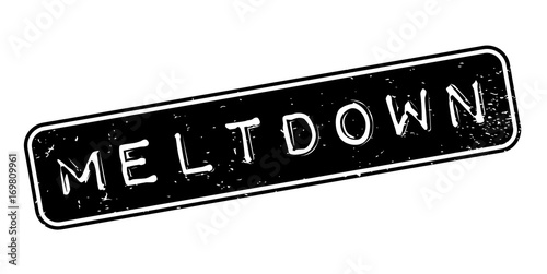 Meltdown rubber stamp. Grunge design with dust scratches. Effects can be easily removed for a clean, crisp look. Color is easily changed.