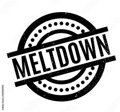 Meltdown rubber stamp. Grunge design with dust scratches. Effects can be easily removed for a clean, crisp look. Color is easily changed.