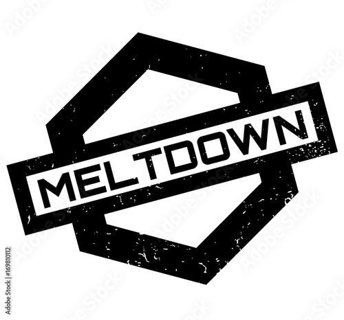 Meltdown rubber stamp. Grunge design with dust scratches. Effects can be easily removed for a clean, crisp look. Color is easily changed.