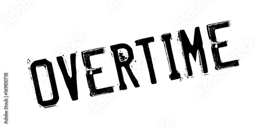 Overtime rubber stamp. Grunge design with dust scratches. Effects can be easily removed for a clean, crisp look. Color is easily changed.