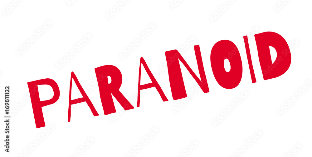 Paranoid rubber stamp. Grunge design with dust scratches. Effects can be easily removed for a clean, crisp look. Color is easily changed. Paranoid rubber stamp. Grunge design with dust scratches. Effects can be easily removed for a clean, crisp look. Color is easily changed.