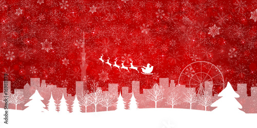 クリスマス　雪　冬　背景