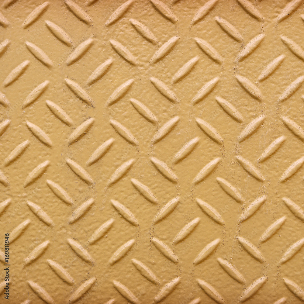 Yellow metal diamond plate pattern background.
