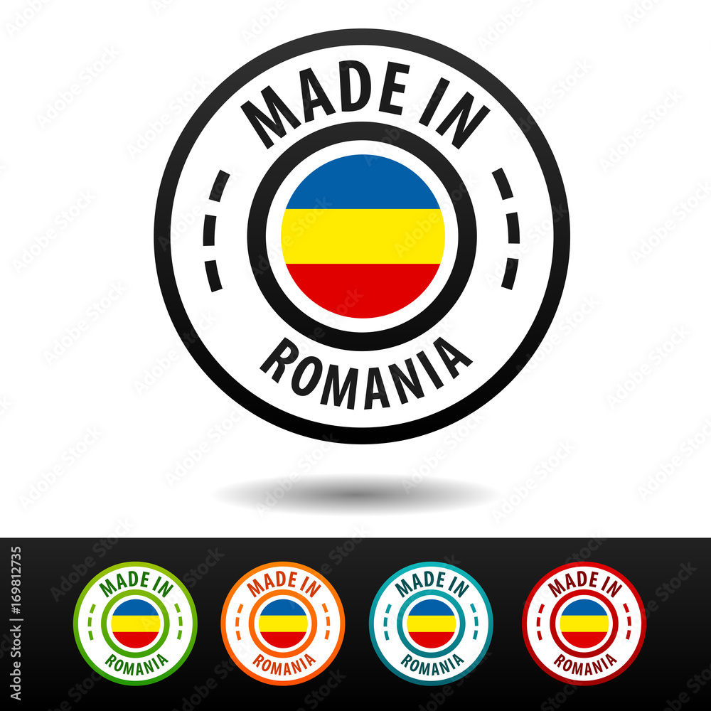 Made in Romania badges with Romanian flag. Flat Eps10 Vector. Made in Romania badges with Romanian flag. Flat Eps10 Vector.