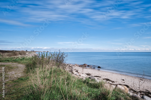 Beach on the west side of Langeland, Denmark at daytime in spring