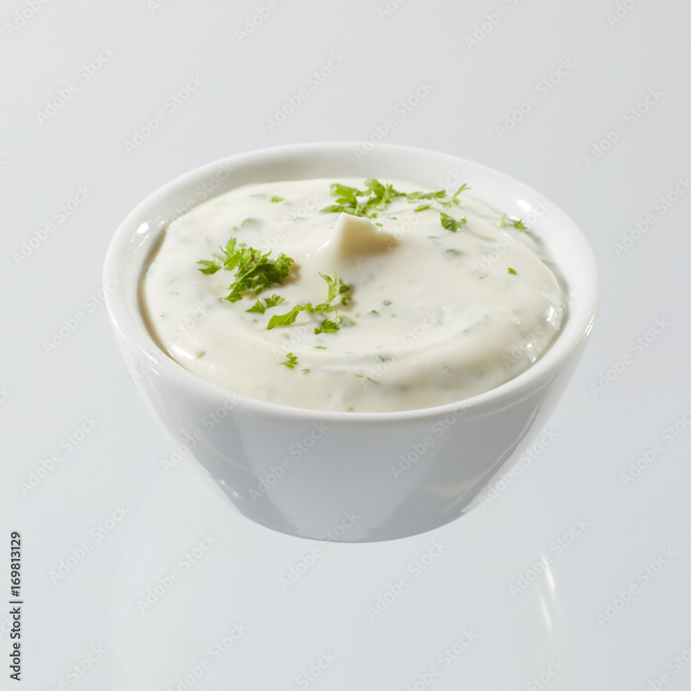 Small side dish of traditional Greek tzatziki Small side dish of traditional Greek tzatziki