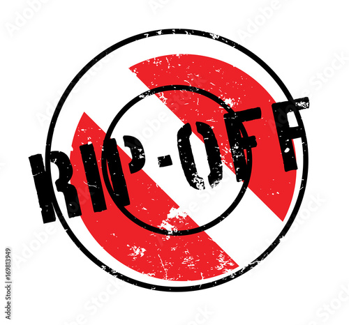 Rip-Off rubber stamp. Grunge design with dust scratches. Effects can be easily removed for a clean, crisp look. Color is easily changed.
