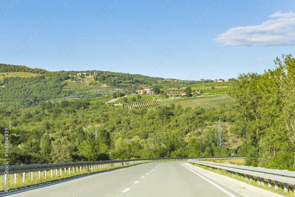 Scenic view on a road in outback Istria, Croatie