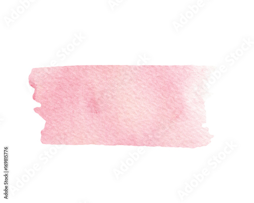 Hand painted pink watercolor texture isolated on the white background for your design. Usable for cards, wedding invitations and more.