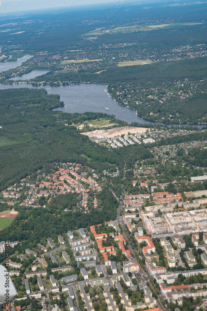 aerial view of  european city