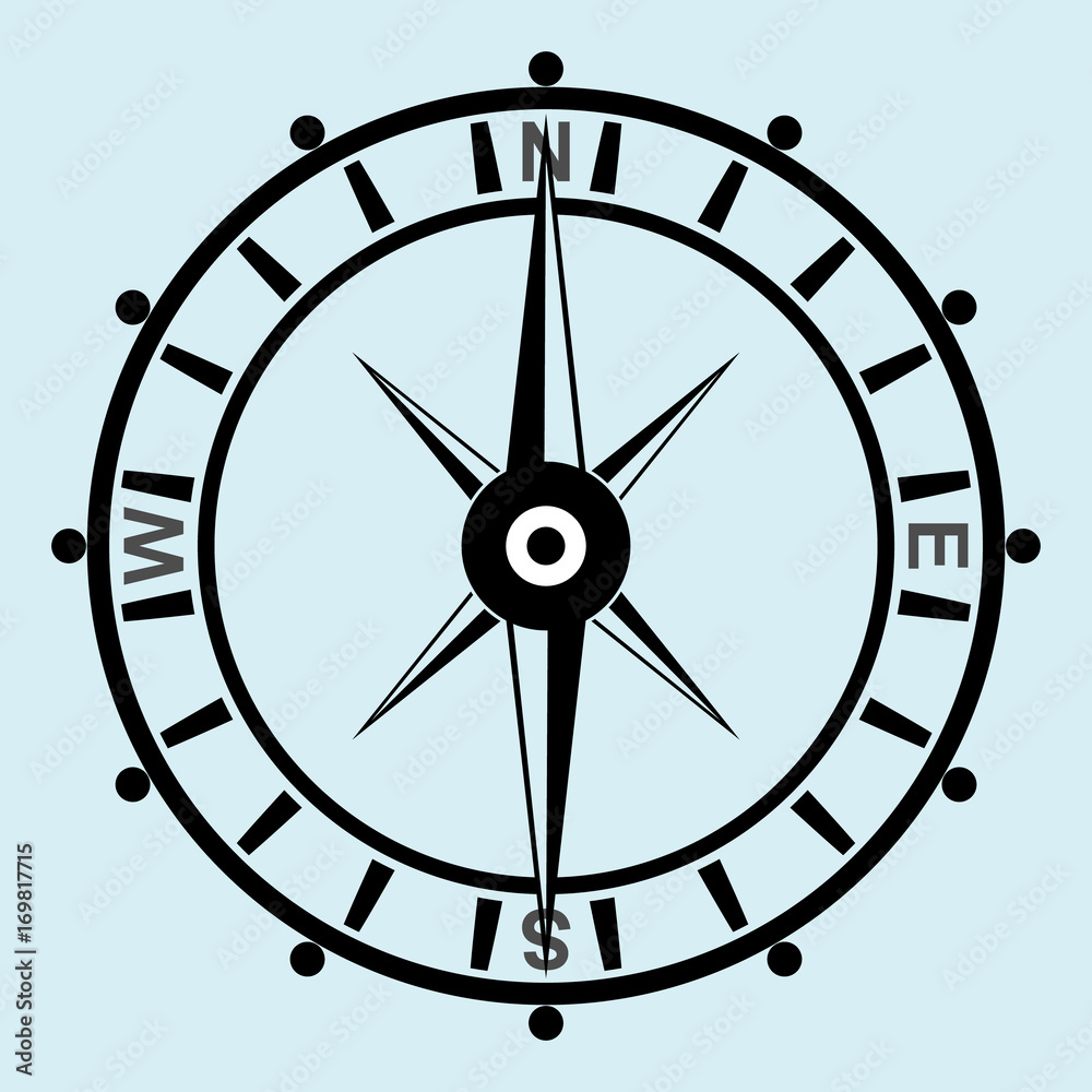 Compass vector illustration, using as business or nautical icon Compass vector illustration, using as business or nautical icon