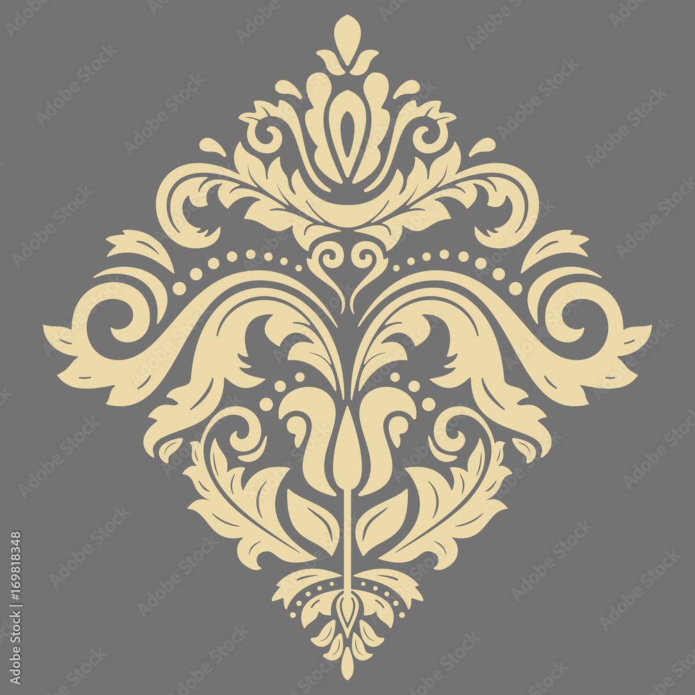 Elegant vector ornament in classic style. Abstract traditional pattern with oriental golden elements. Classic vintage pattern