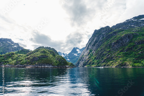Troll fjord in Norway. Sailing yacht. © timursalikhov