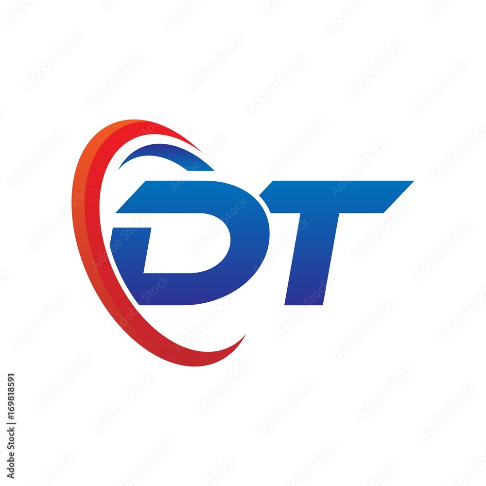 modern dynamic vector initial letters logo dt with circle swoosh red blue modern dynamic vector initial letters logo dt with circle swoosh red blue