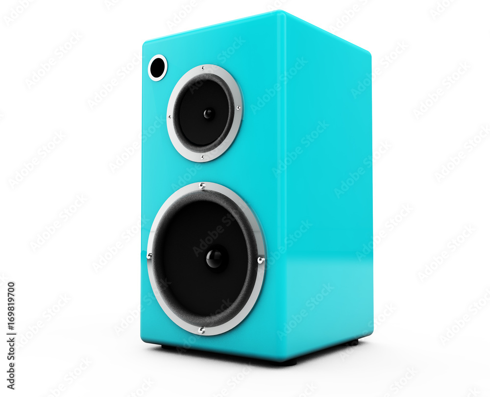 Obraz premium blue columns on a white background 3d render