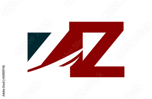 Free Download ZZ Red Negative Space Square Swoosh Letter Logo - GFXLoad