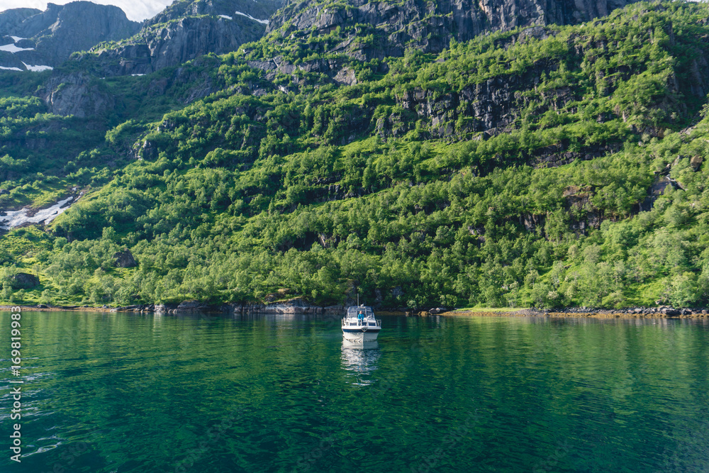 Sailing a yacht in Norway