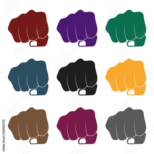 Fist bump icon in black style isolated on white background. Hand gestures symbol stock vector illustration.