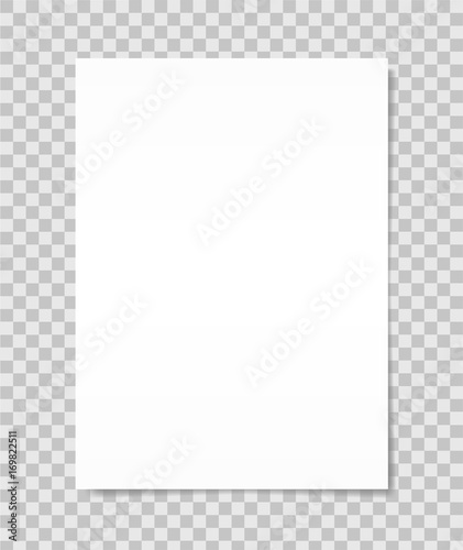 White sheet of paper. Realistic vector