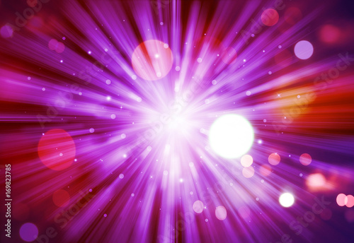 Dark Purple glitter sparkles rays lights bokeh festive elegant abstract background.