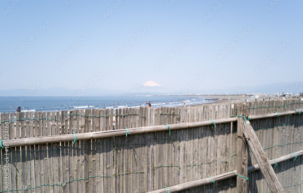 柵と富士山