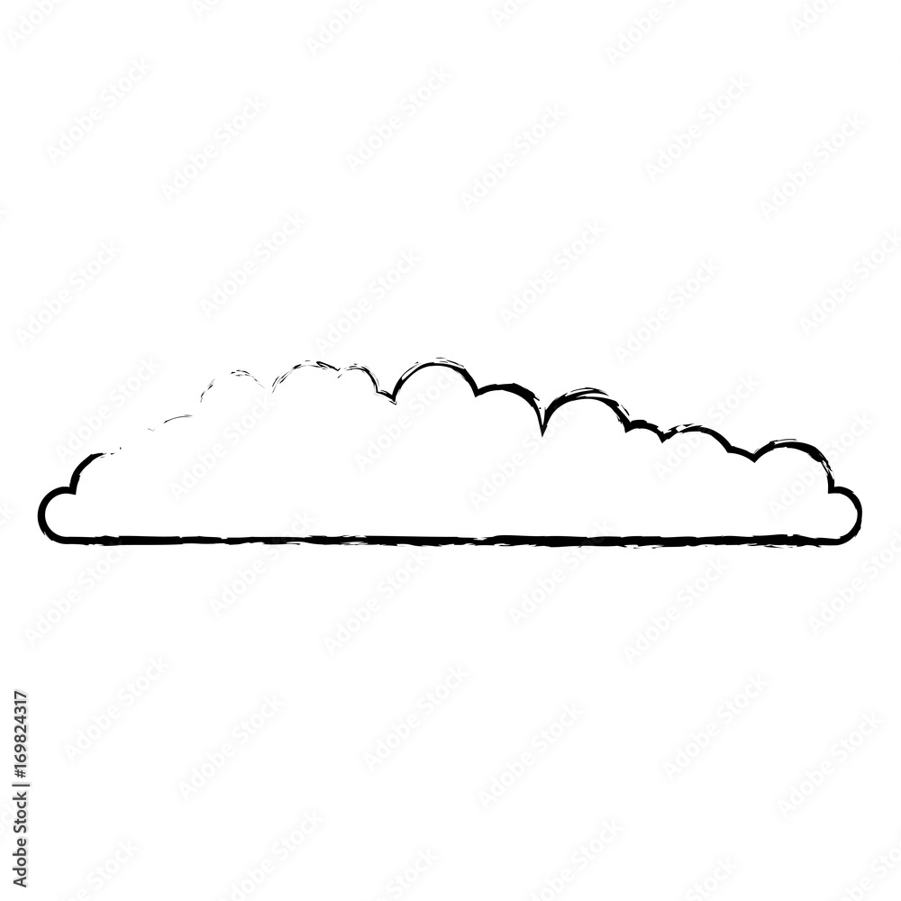 cloud monochrome blurred in white background