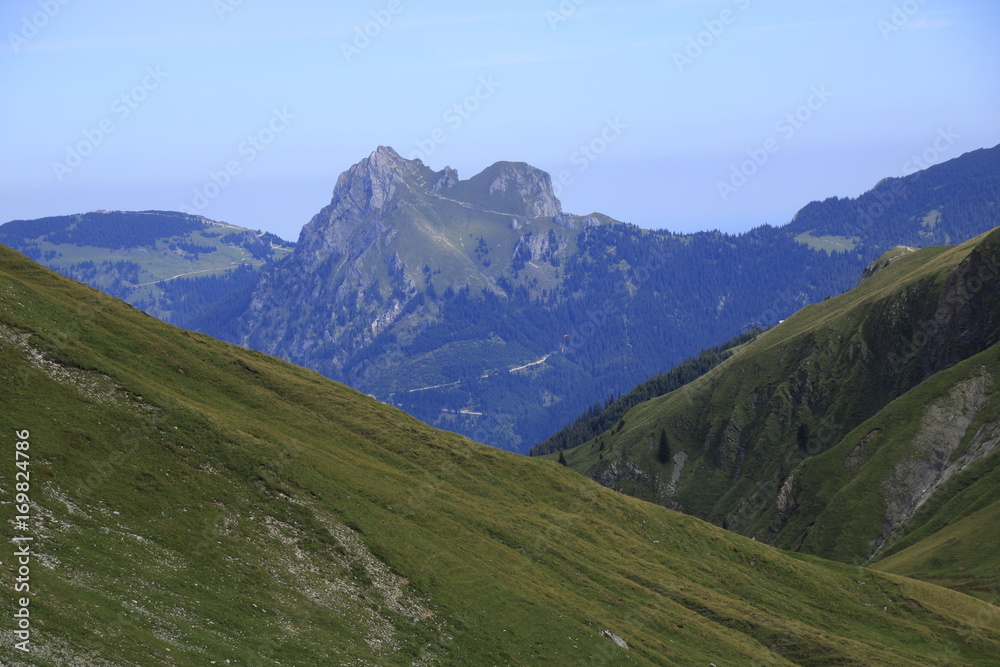 Blick auf den Aggenstein im Tannheimer Tal in Österreich