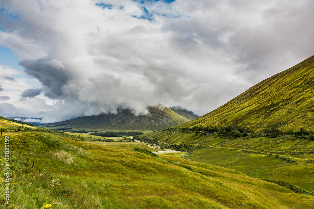 Dynamic and dramatic storm clouds over Scottish Highlands