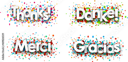 Thanks paper cards with confetti.