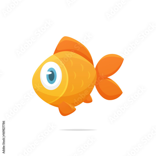 Cute cartoon goldfish vector illustration