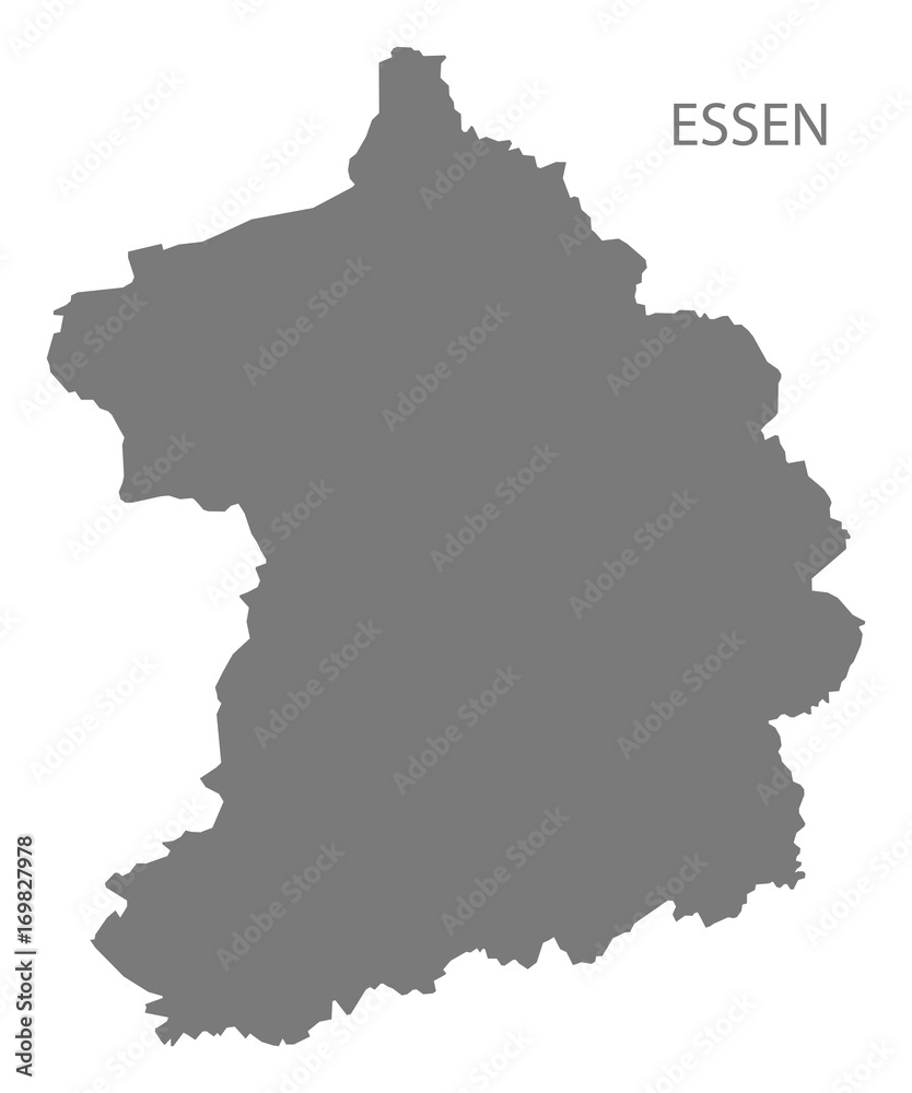 Essen city map grey illustration silhouette shape