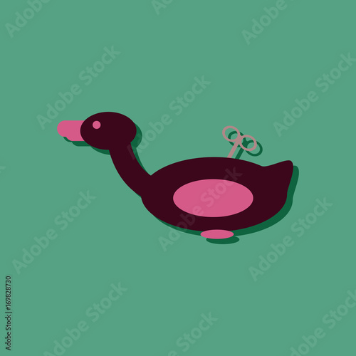 flat icon design kids duck automatic in sticker style