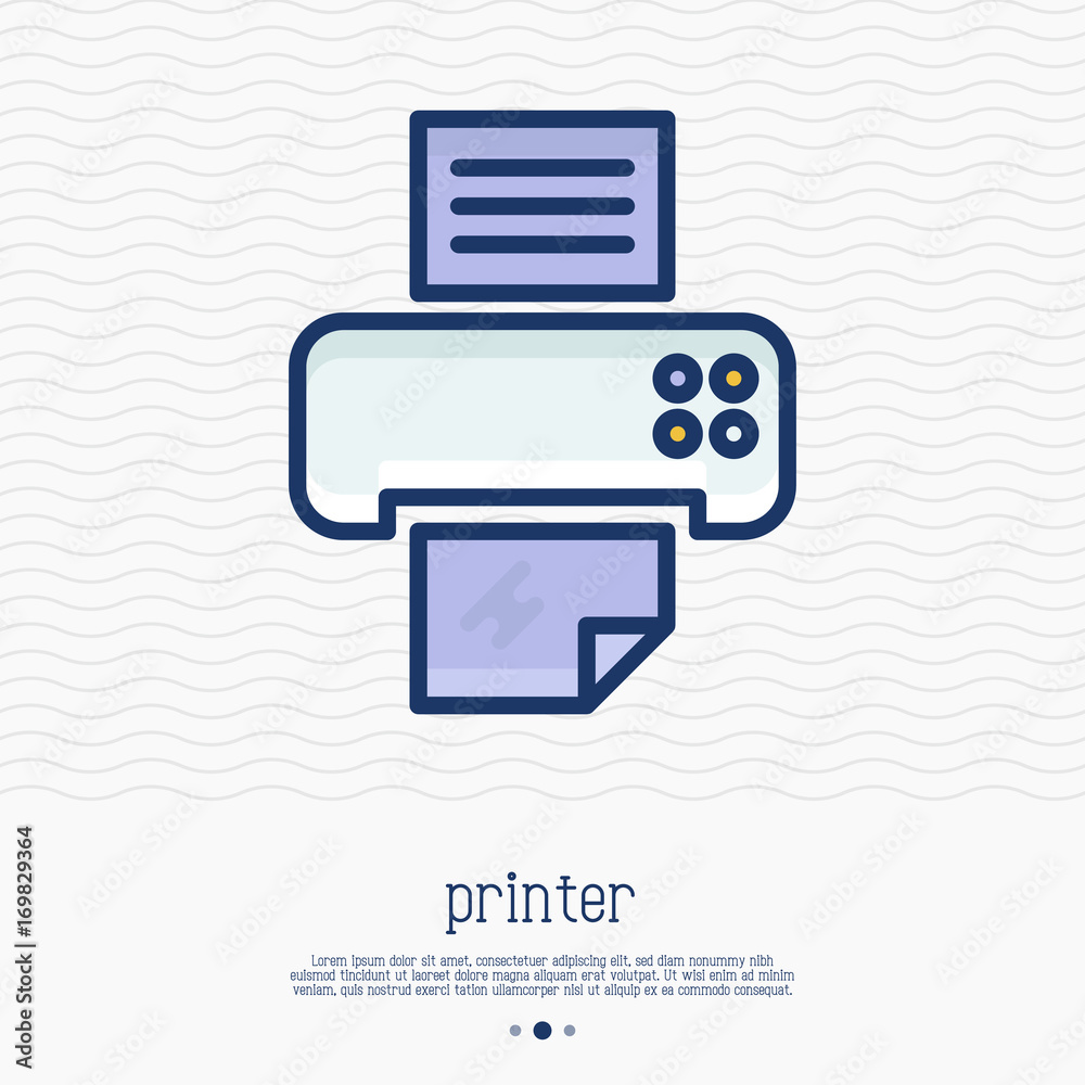 Printer thin line icon. Simple vector illustration of office equipment. Printer thin line icon. Simple vector illustration of office equipment.