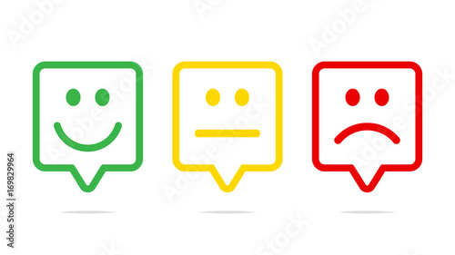 Smiley square speech bubble outline transparent