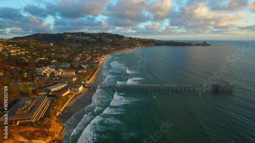 La Jolla San Diego Beaches California Aerial Drone beach Sun Set beach buildings