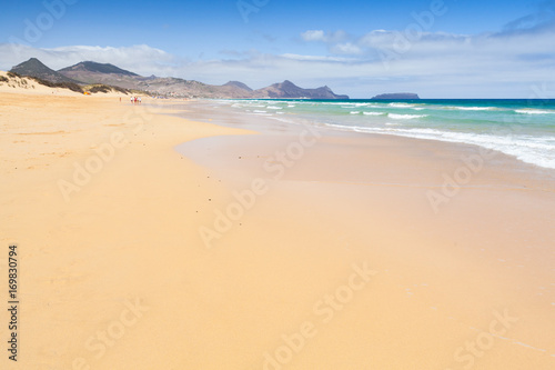 Sandy wide beach of the island of Porto Santo